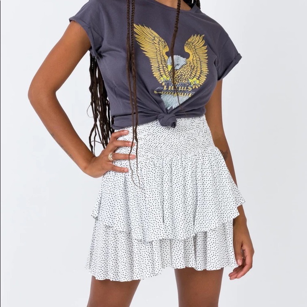 Princess Polly wild love white mini skirt size 4